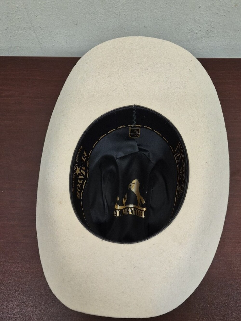 Men's Cream Felt Western Cowboy Hat with Decorative Band US Size 6 7/8 MEX 55 - Picture 4 of 6